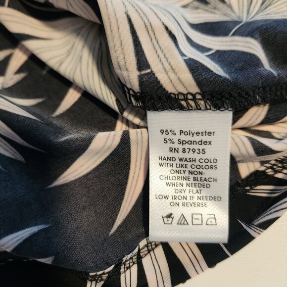 Simonton Says Top Rhinestones Floral Black White‎ Bling Elegant Womens Medium - Picture 12 of 14